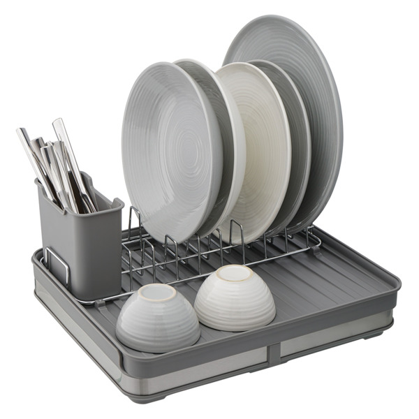 Сушилка для посуды раздвижная Smart Solutions Atle, полипропилен, металл, серая