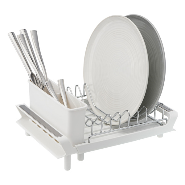 Сушилка для посуды раздвижная Smart Solutions Atle, полипропилен, металл, белая