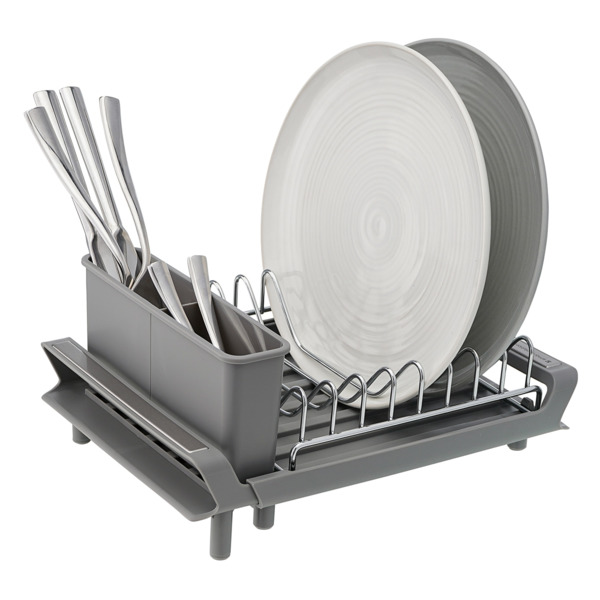 Сушилка для посуды раздвижная Smart Solutions Atle, полипропилен, металл, серая
