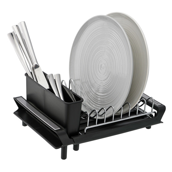Сушилка для посуды раздвижная Smart Solutions Atle, полипропилен, металл, черная