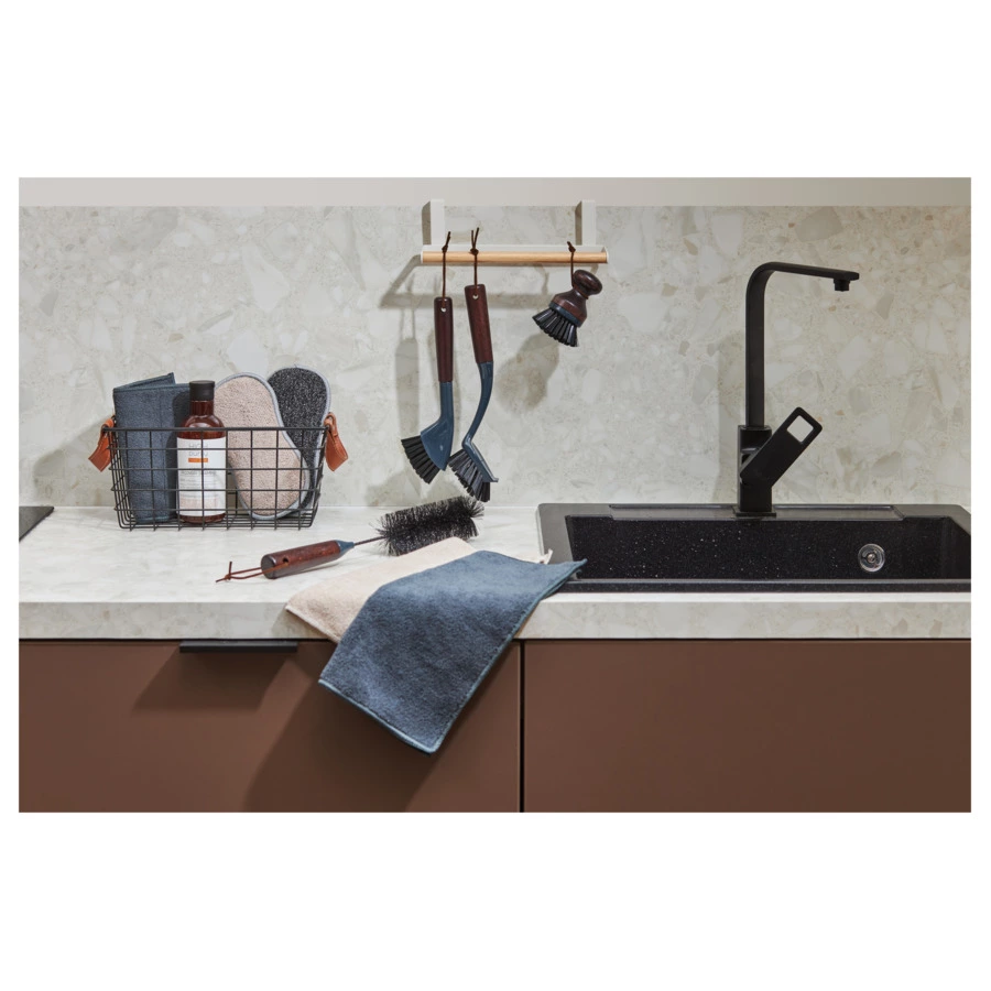 Щетка для посуды Smart Solutions Cleans 9 см, коричнево-черная