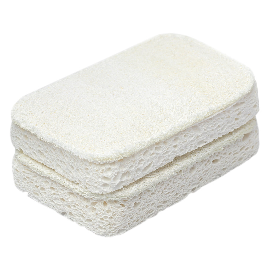 Набор губок для посуды Smart Solutions Eco Sponge, 2 шт, люфа и целлулоза, белый