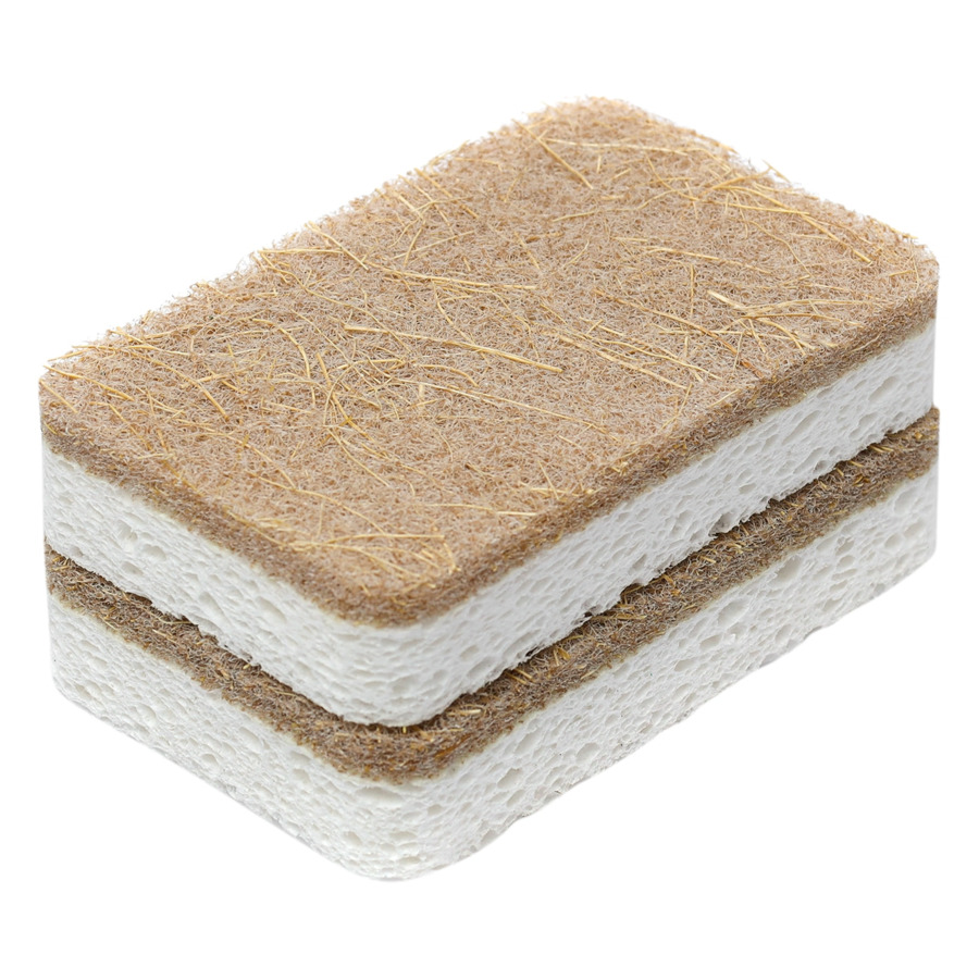 Набор губок для посуды Smart Solutions Eco Sponge, 6 шт, целлюлоза и кокосовое волокно, бежевый