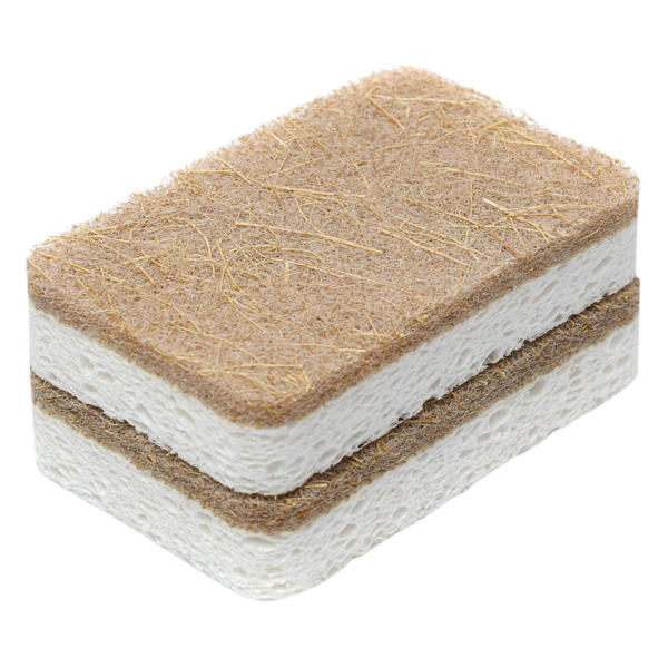 Набор губок для посуды Smart Solutions Eco Sponge, 6 шт, целлюлоза и кокосовое волокно, бежевый