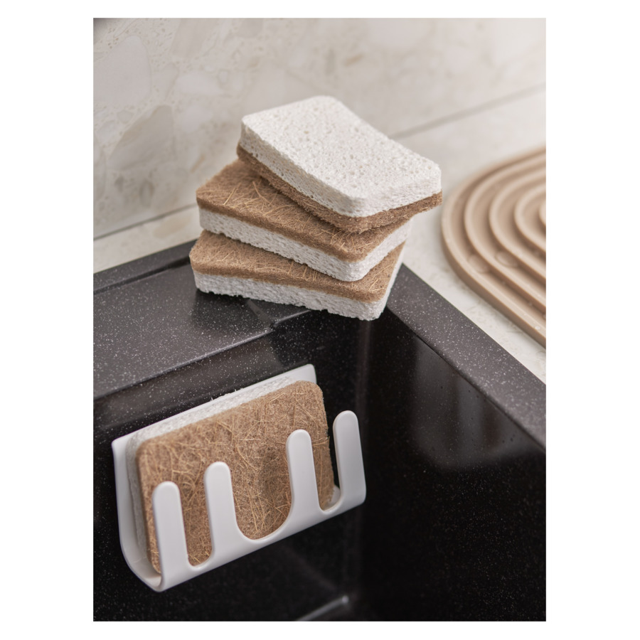 Набор губок для посуды Smart Solutions Eco Sponge, 6 шт, целлюлоза и кокосовое волокно, бежевый