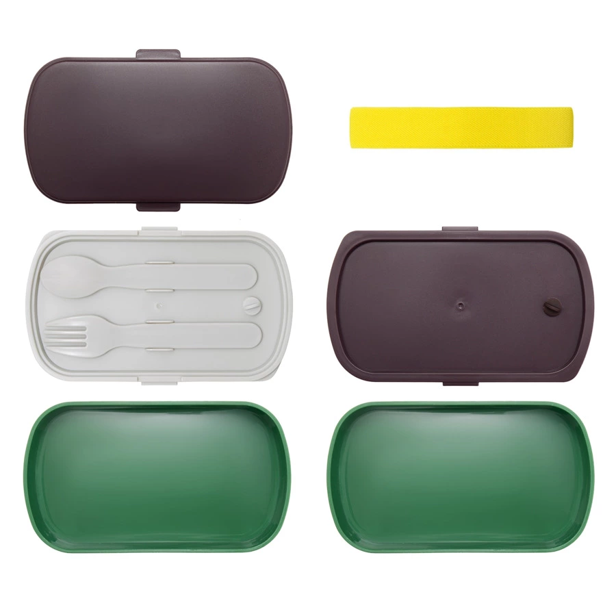 Ланч-бокс с приборами Smart Solutions Food Time 1 л, зеленый, серый