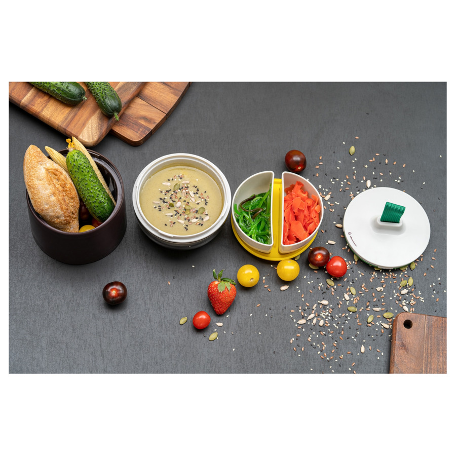 Ланч-бокс Smart Solutions Meals 800 мл, темно-сливовый, светло-серый