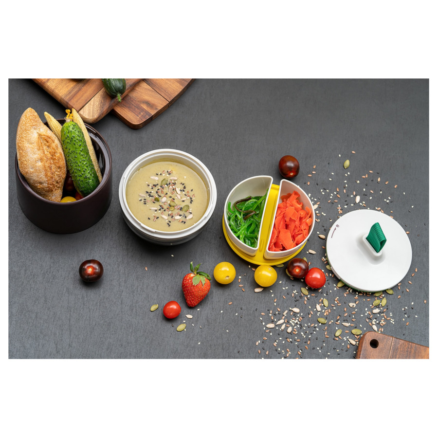 Ланч-бокс Smart Solutions Meals 800 мл, темно-сливовый, светло-серый