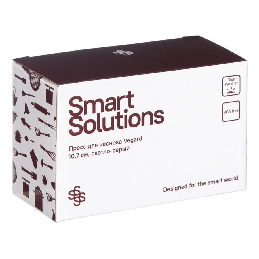 Пресс для чеснока Smart Solutions Vegard 11 см, светло-серый