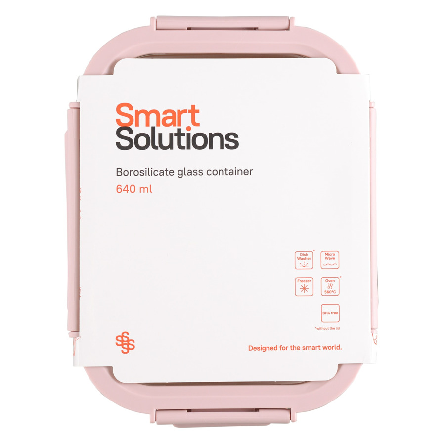 Контейнер для запекания, хранения и переноски продуктов в чехле Smart Solutions 640 мл, розовый