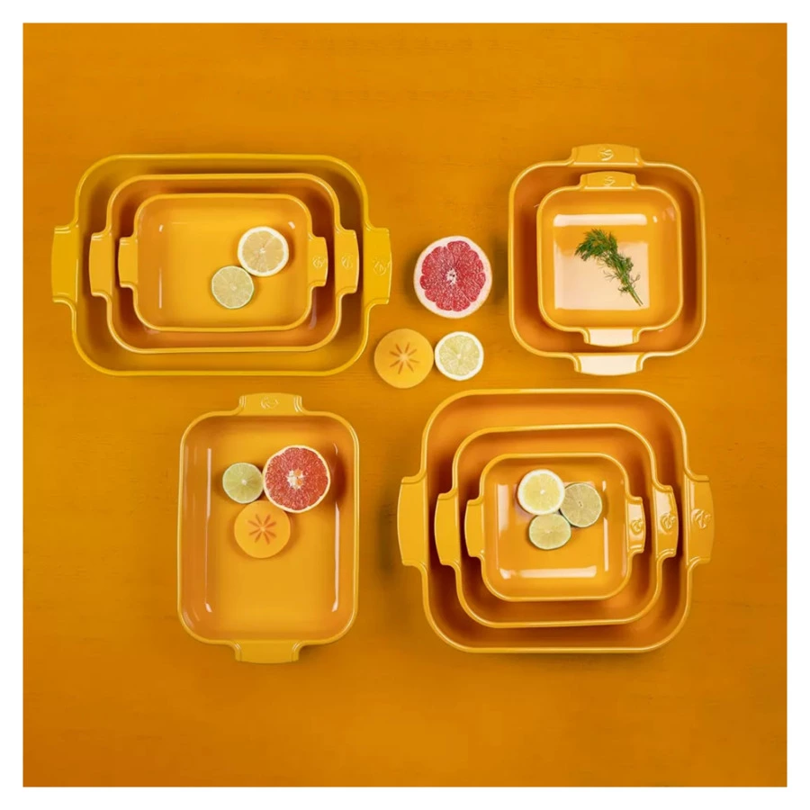 Форма для запекания квадратная Peugeot Saffron Yellow 18х18х5,1 см, 660 мл, керамика, желтая