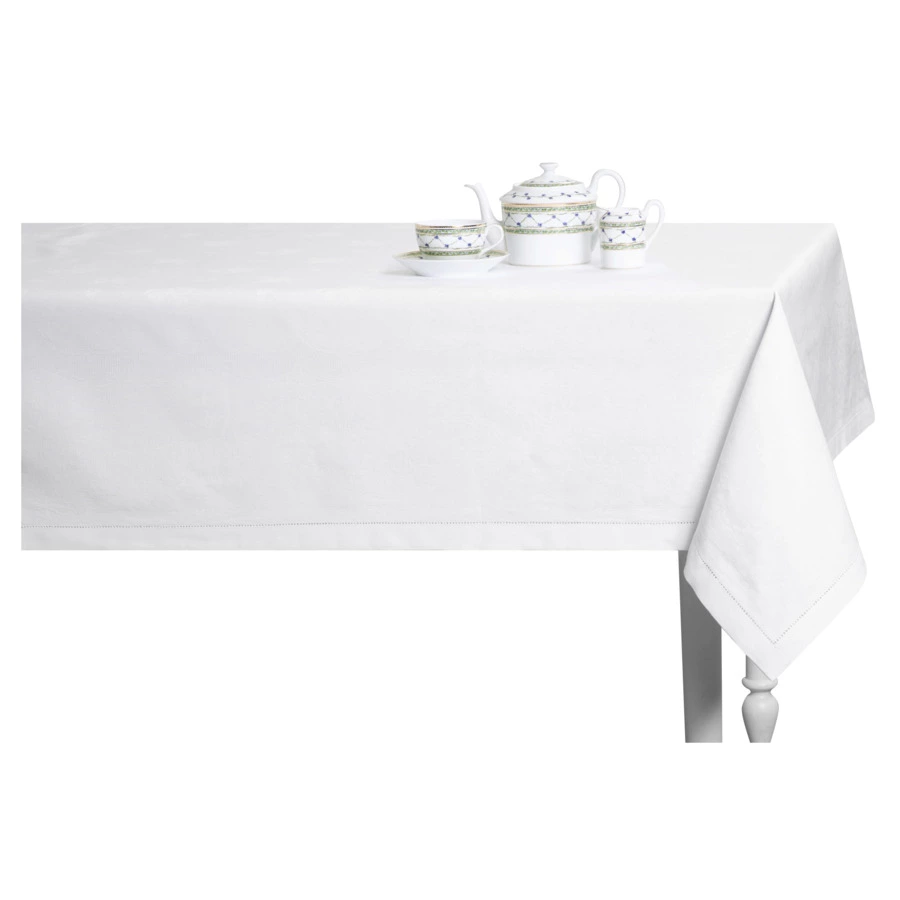 Скатерть прямоугольная Яковлевский Жаккард Татьяна 170х250см белая, полулен-кухня