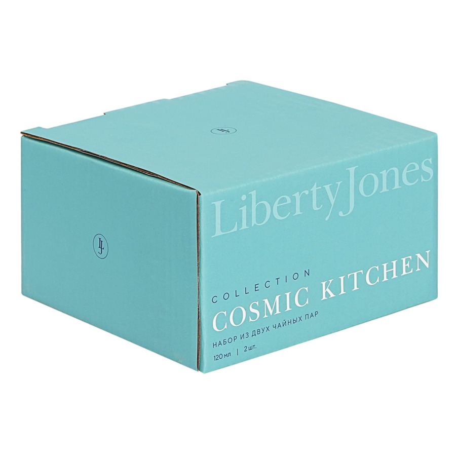 Набор из двух кофейных пар Liberty Jones Cosmic Kitchen 120 мл, фарфор, черно-синий