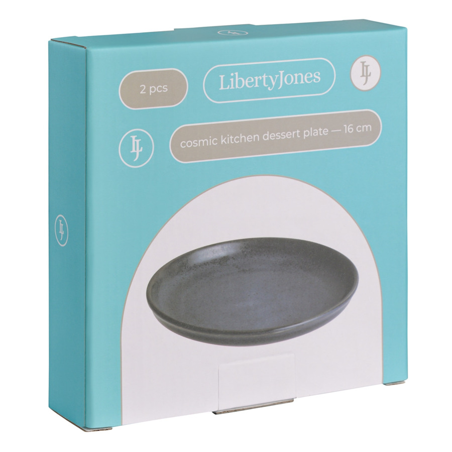 Набор тарелок Liberty Jones Cosmic Kitchen 16 см, 2 шт, фарфор, черно-синий