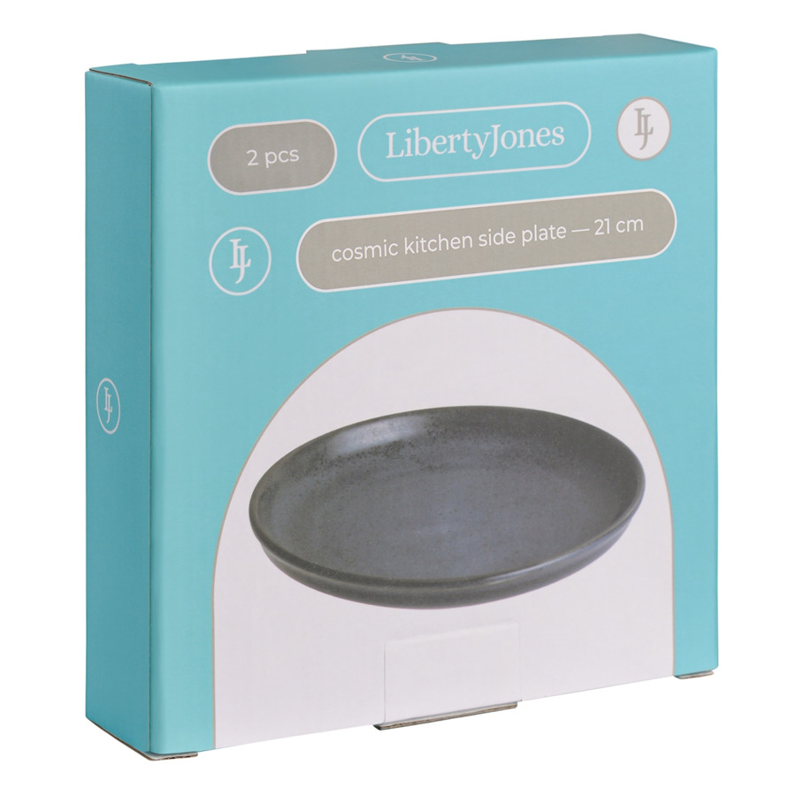 Набор тарелок Liberty Jones Cosmic Kitchen 21 см, 2 шт, фарфор, черно-синий