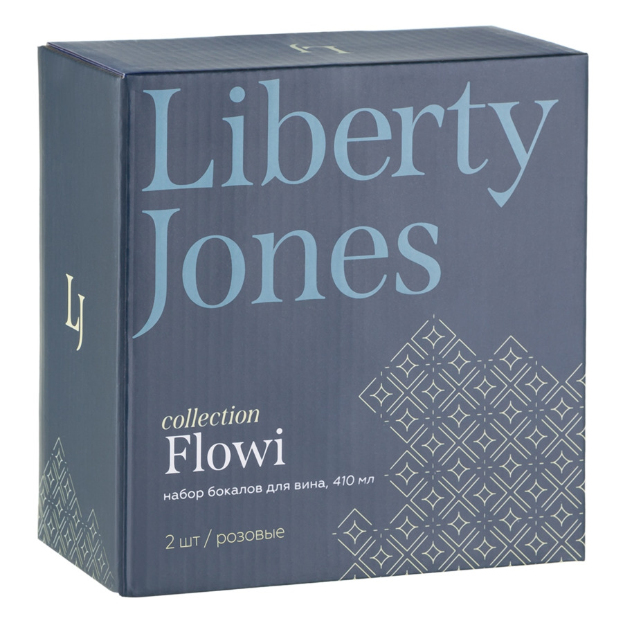 Набор бокалов для вина Liberty Jones Flowi, 410 мл, 2 шт, розовые, стекло