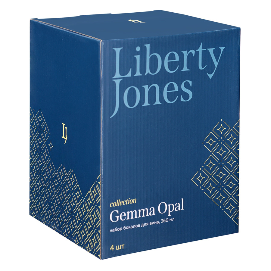 Набор бокалов для белого вина Liberty Jones Gemma Opal 360 мл, 4 шт, выдувное стекло, перламутровые