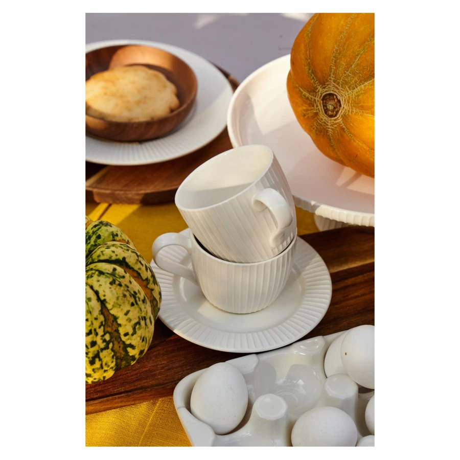 Набор чайных пар Liberty Jones Soft Ripples 250 мл, 2 шт, фарфор, белые