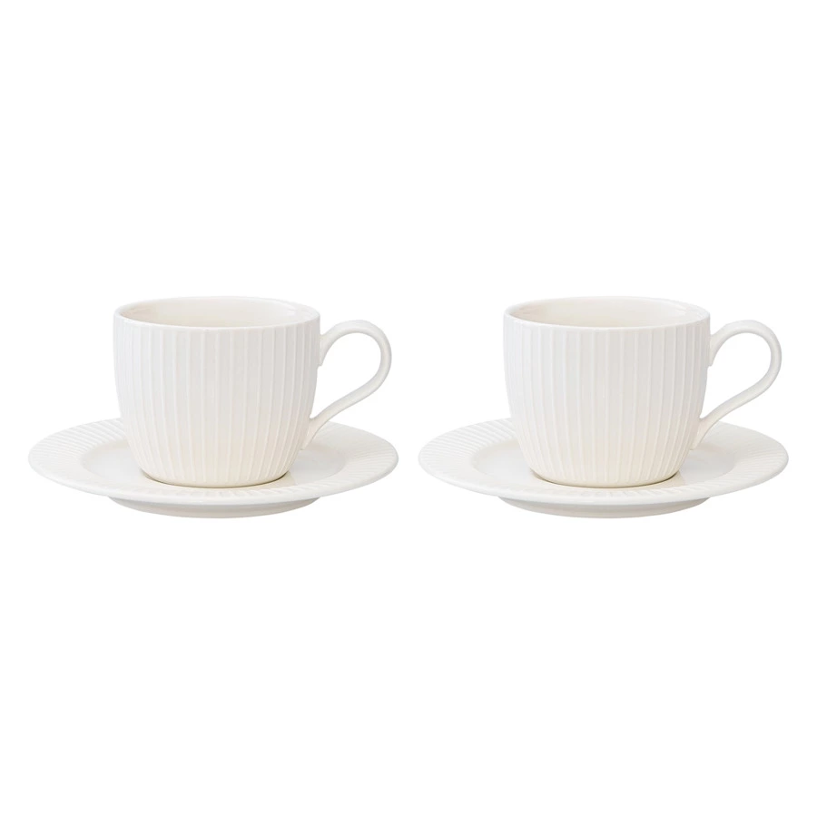 Набор чайных пар Liberty Jones Soft Ripples 250 мл, 2 шт, фарфор, белые