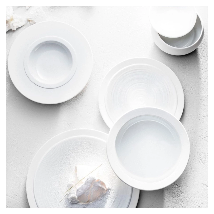 Тарелка суповая Degrenne Bahia Peirre De Lune 20 см, фарфор твердый, белый