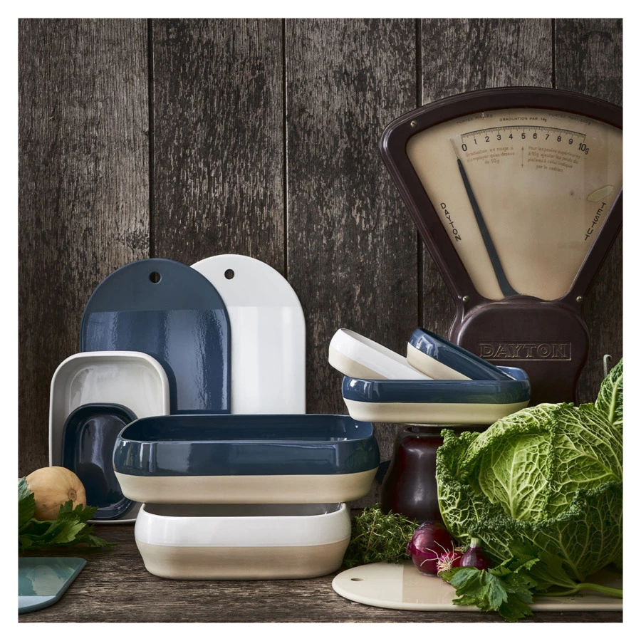 Блюдо Degrenne Bahia Bleu De Roche 35x21 см, керамика, циановый цвет