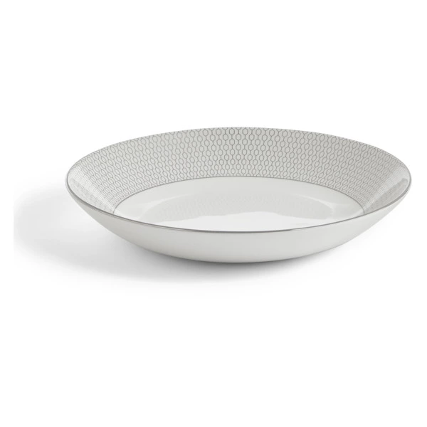 Тарелка суповая Wedgwood Джио Платинум 24 см, фарфор костяной