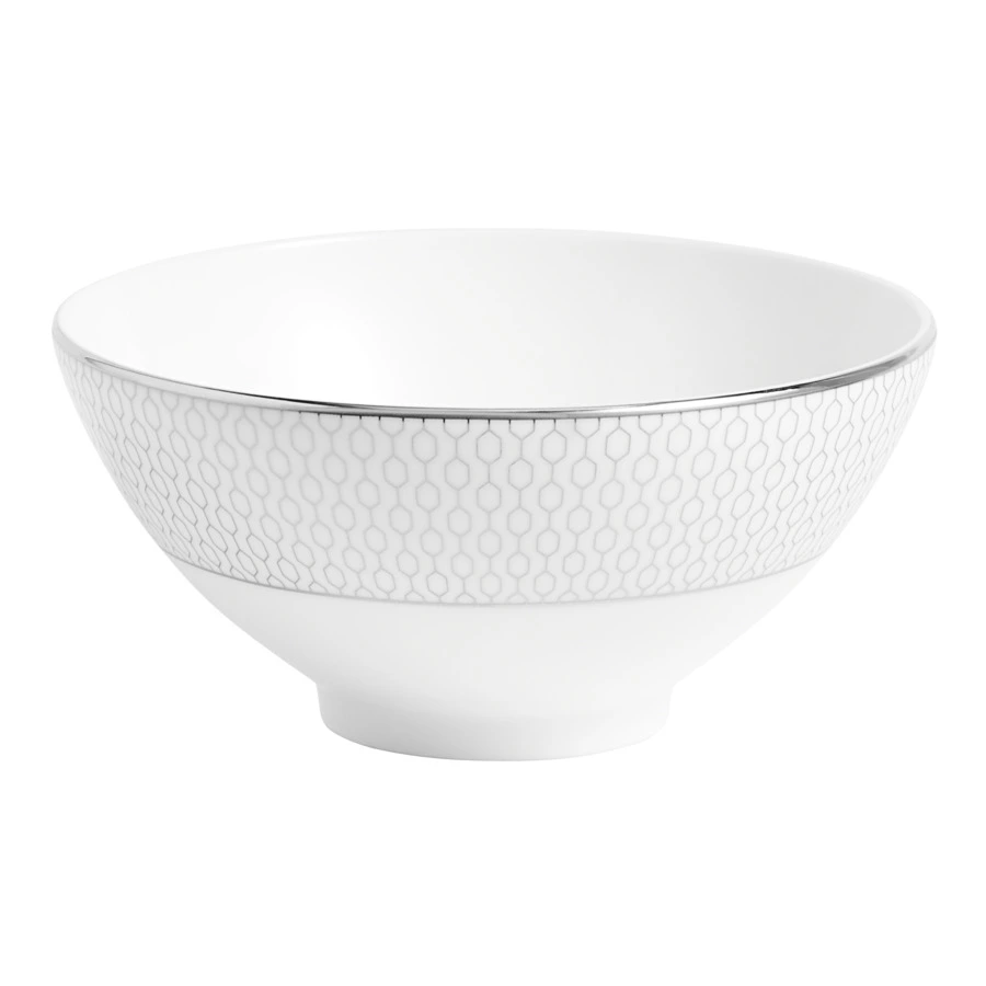 Салатник порционный Wedgwood Джио Платинум 11 см, фарфор костяной