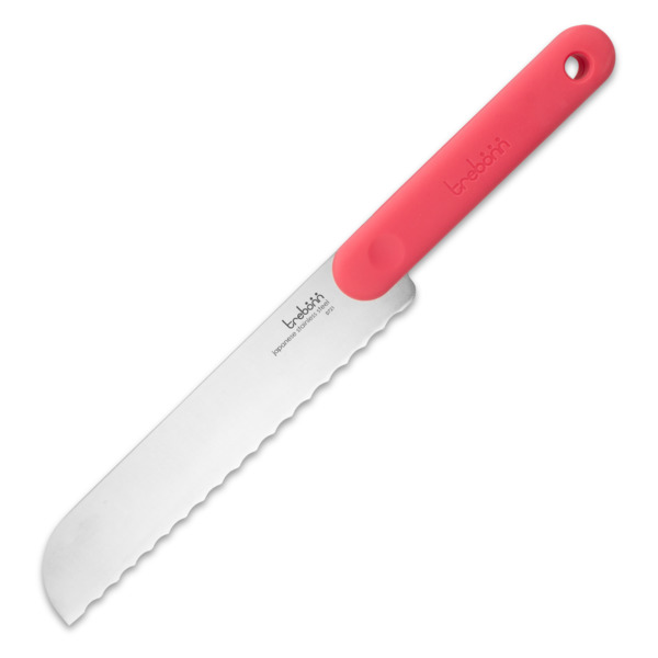 Нож кухонный для хлеба Trebonn Chef 20 см, розовая ручка soft-touch