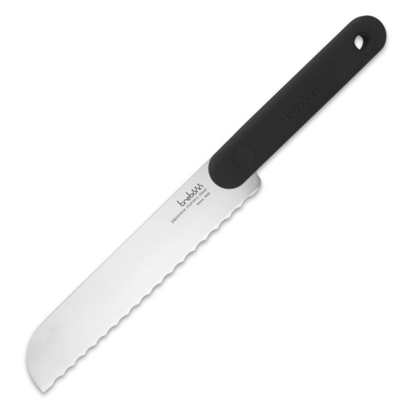 Нож кухонный для хлеба Trebonn Black Edition 20 см, черная ручка soft-touch