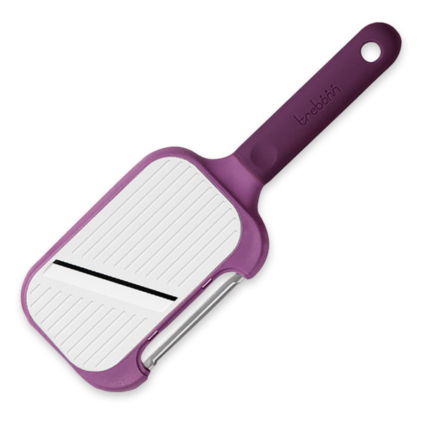 Терка и овощечистка 2-в-1 с ручкой Trebonn Peel & Slice 25 см, фиолетовая