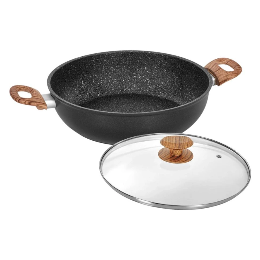 Сотейник антипригарный с крышкой Barazzoni Granitica Extra Inuction Eco 4,1 л, 28 см, алюминий кован