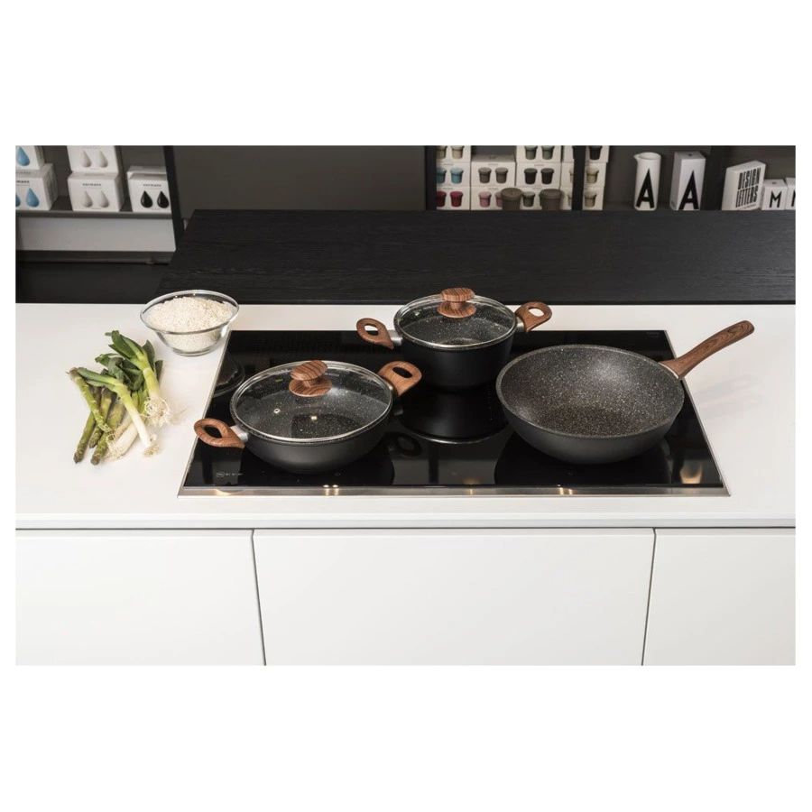 Сотейник антипригарный с крышкой Barazzoni Granitica Extra Inuction Eco 4,1 л, 28 см, алюминий кован