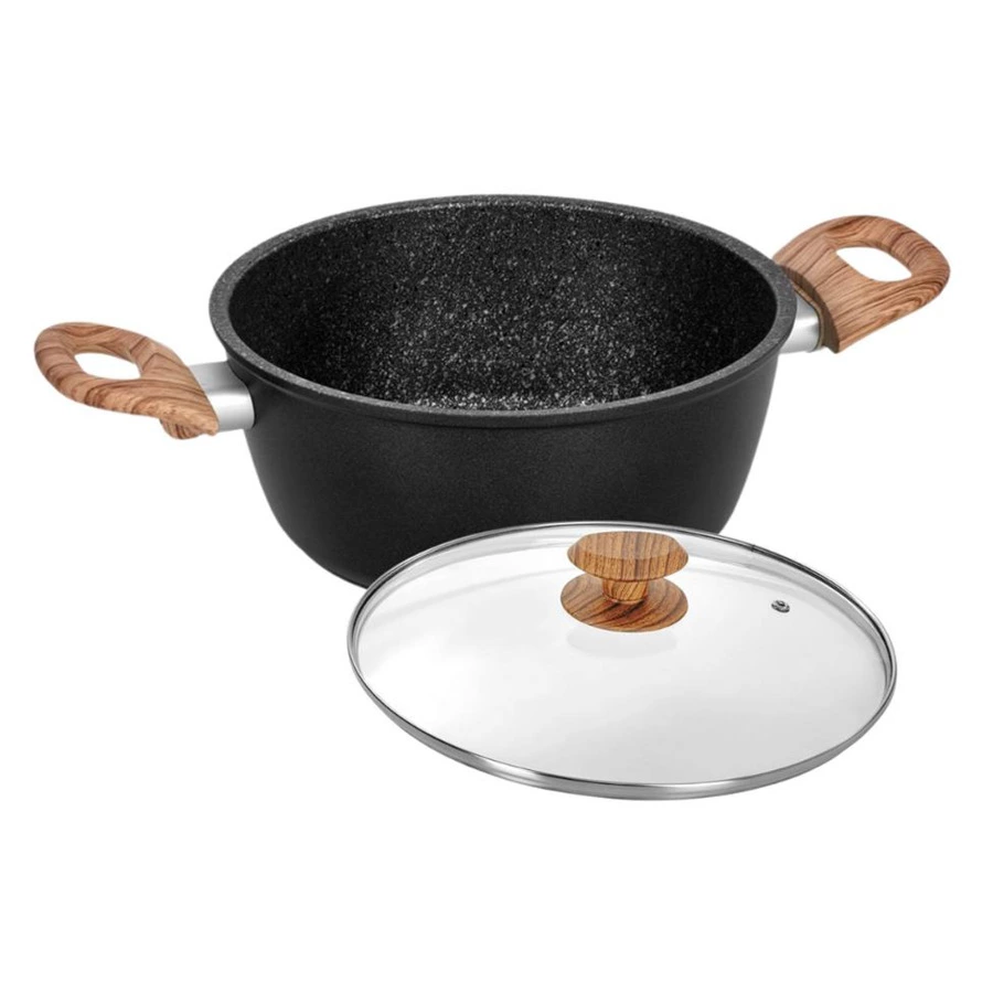 Кастрюля антипригарная с крышкой Barazzoni Granitica Extra Induction Eco 4,1 л, 24 см, алюминий