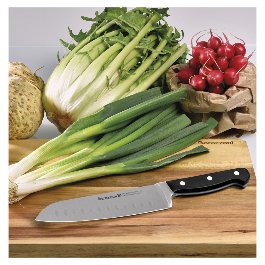 Нож поварской Сантоку Barazzoni Chef knife 17,5 см, сталь, рукоять пластик