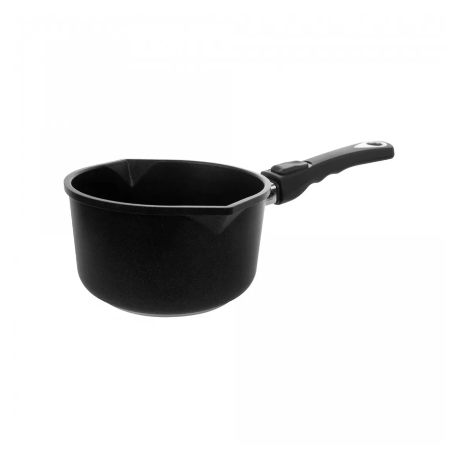 Ковш со съемной ручкой АМТ Frying Pans 16 см, 900 мл, алюминий, черный-Sale