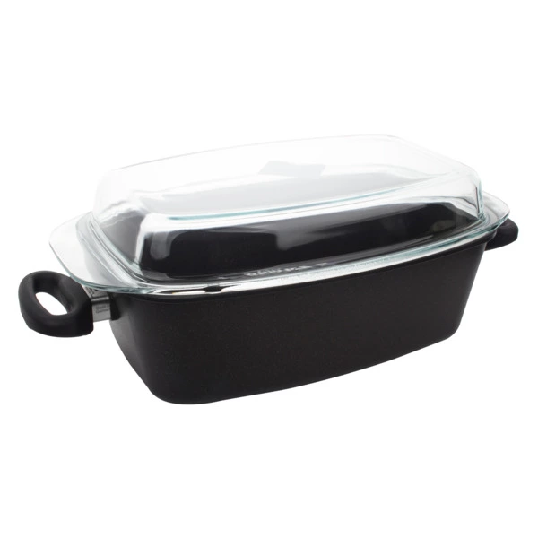 Утятница с крышкой антипригарная AMT Square Pans 33х21х11 см, алюминий литой-Sale2