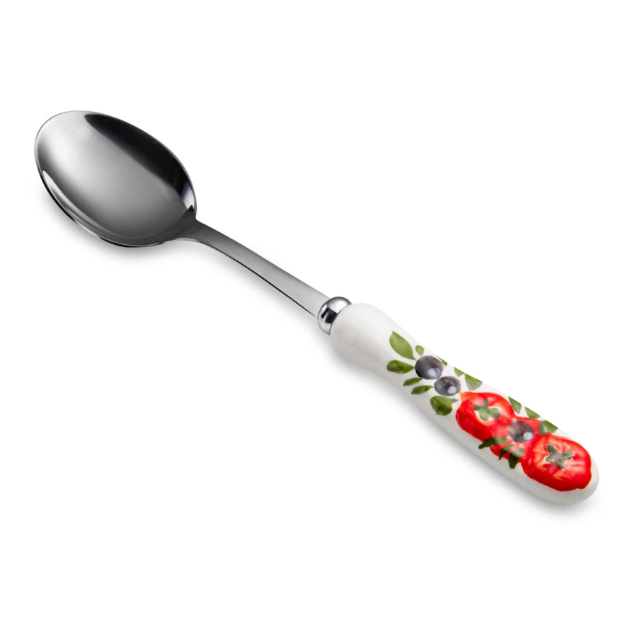 Ложка  для салата Edelweiss Томаты и оливки 26 см, керамика, сталь нержавеющая