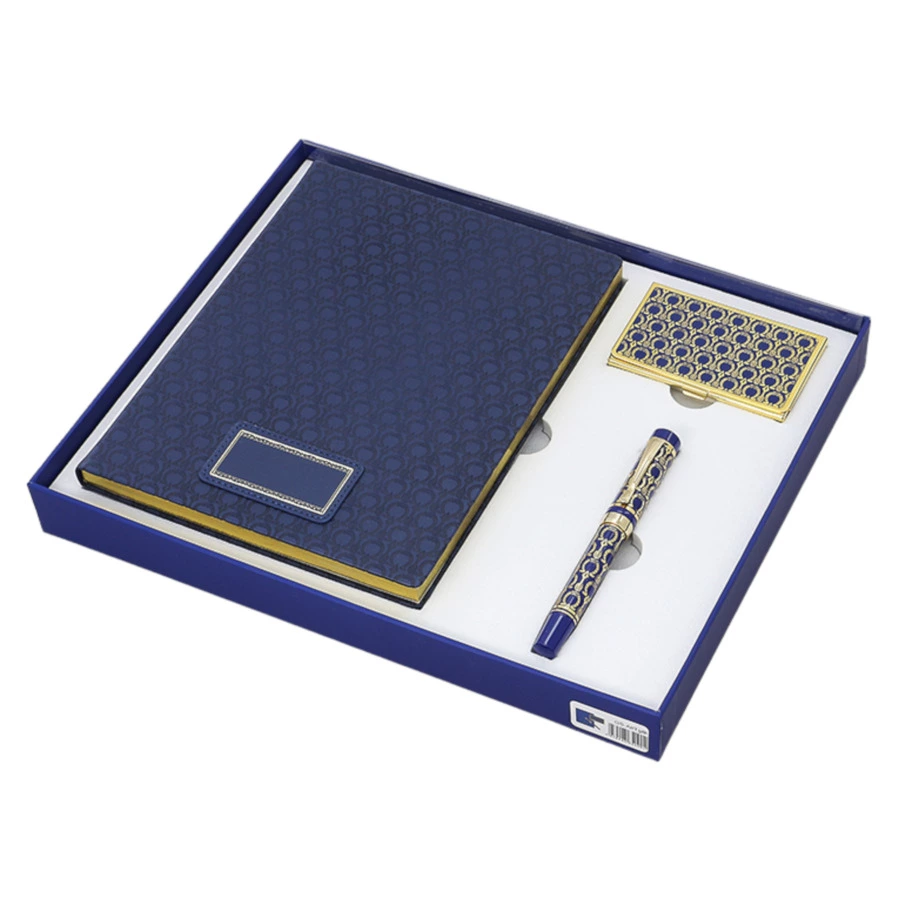 Набор подарочный Empire Золотая гора, записная книжка, визитница, ручка, синий, п/к
