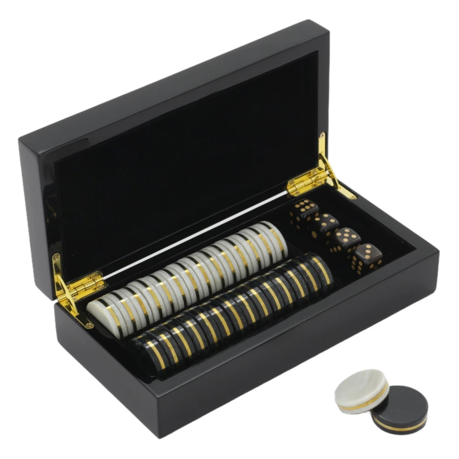 Нарды эксклюзивные Empire из натурального мрамора 50х40х1,5 см, черные