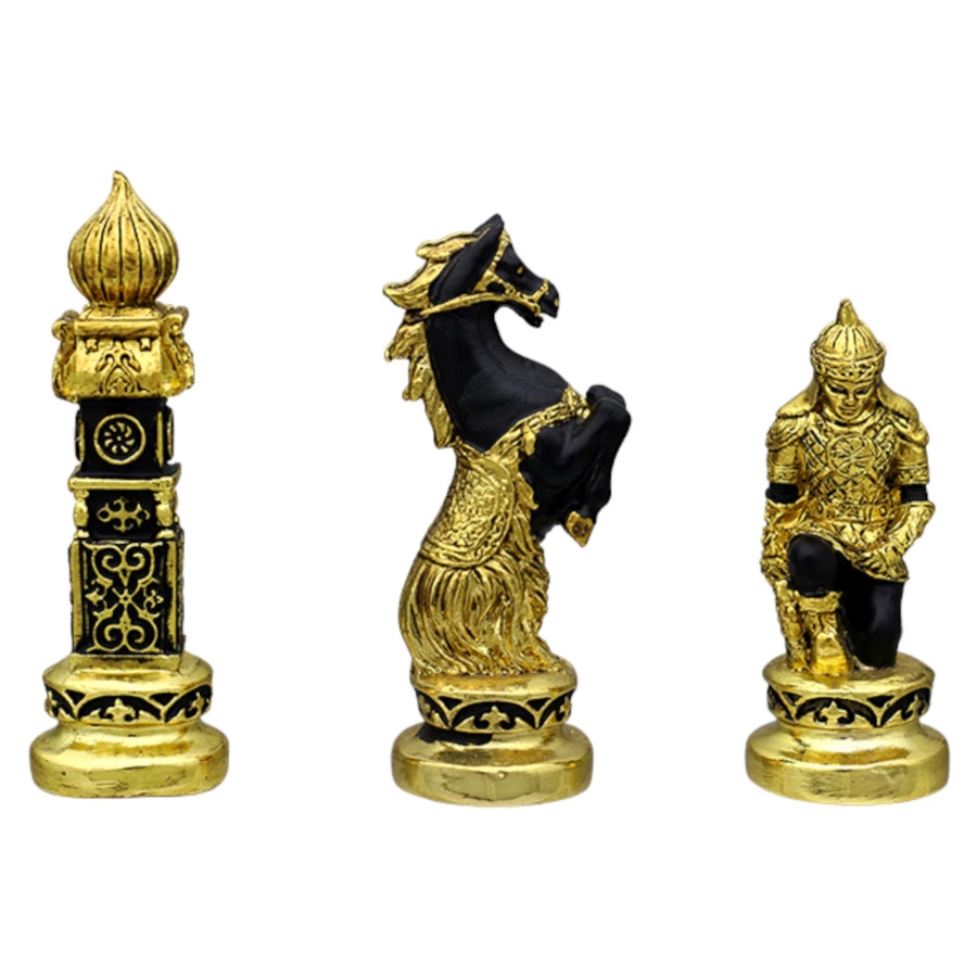 Шахматы Empire Барс 32,8х32,8х5,8 см, фигурки металл, золото, доска дерево, п/к