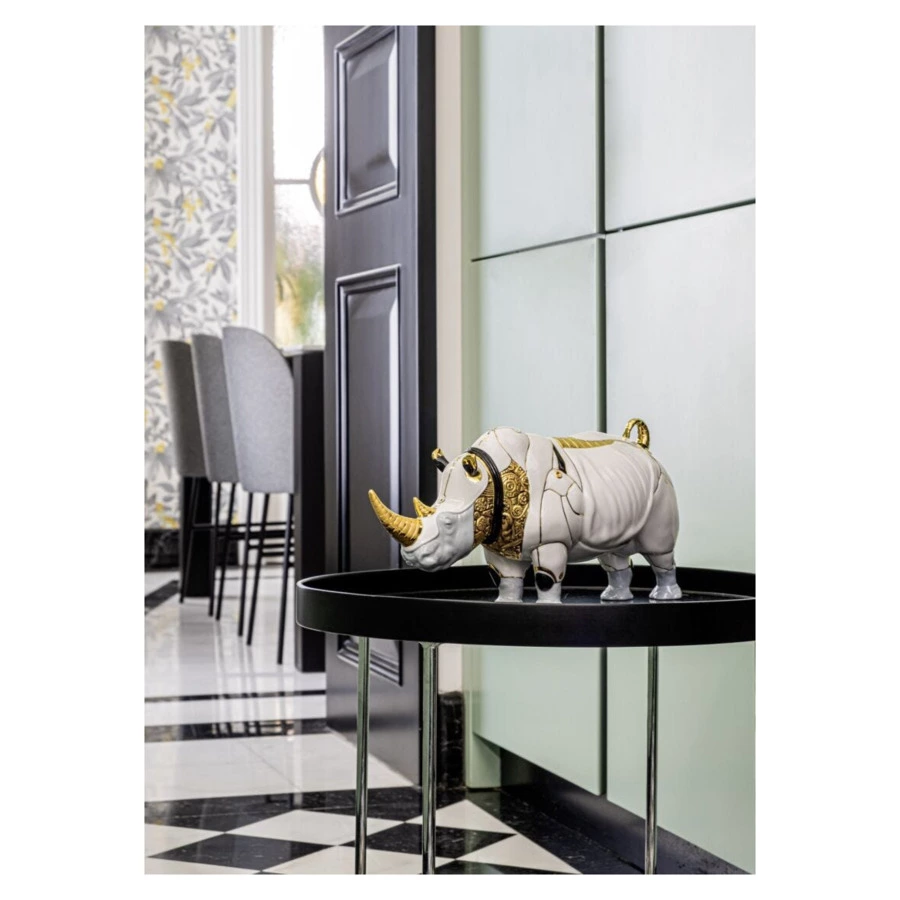 Фигурка Lladro Носорог-киборг 19х45х22 см, белый, фарфор