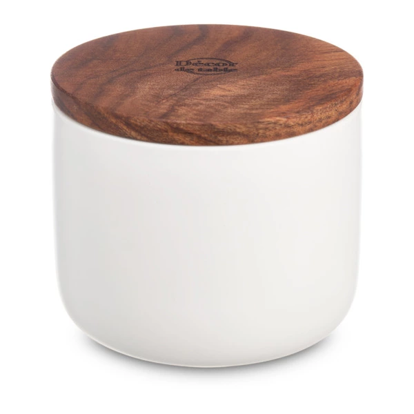 Банка для хранения Decor de table Home 350 мл, керамика, акация, белая