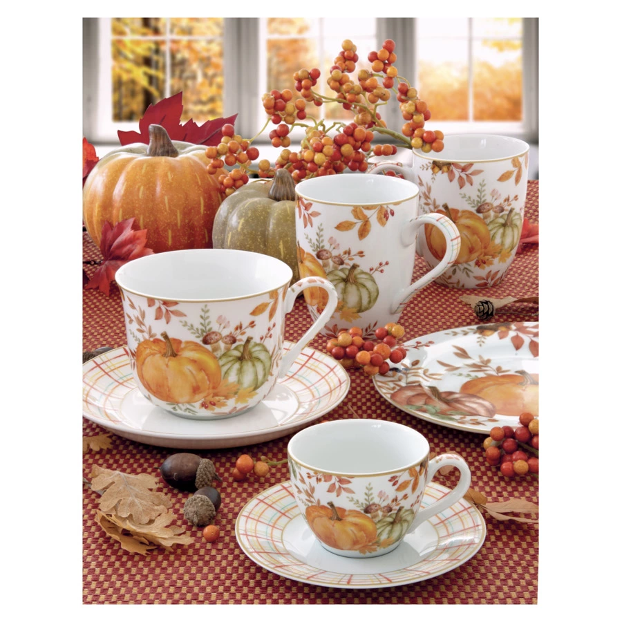 Набор кофейных пар Easy Life Тыква 110 мл, 2 шт, фарфор, п/к