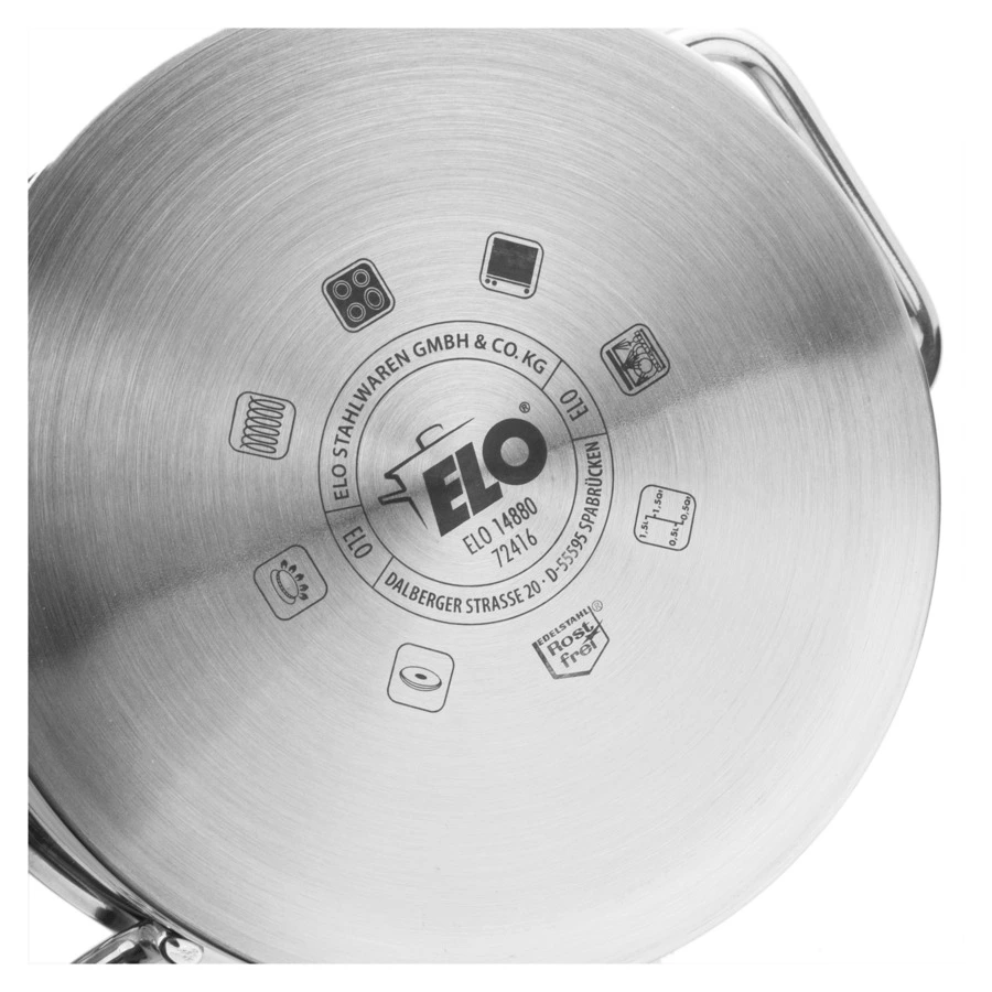 Кастрюля со стеклянной крышкой ELO Citrin 1,7 л, 16х10 см, сталь нержавеющая