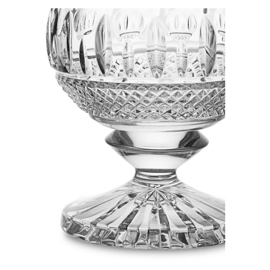 Конфетница на ножке Decor de table Париж Гингко 12,5х20 см, хрусталь, цветок пурпурно-голубой