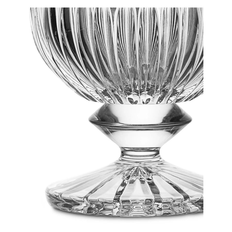 Конфетница на ножке Decor de table Париж Гингко 12,5х20 см, хрусталь, цветок янтарно-зеленый
