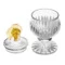 Конфетница на ножке Decor de table Париж Гингко 12,5х20 см, хрусталь, цветок янтарно-зеленый