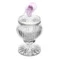 Конфетница на ножке Decor de table Париж Гингко 12,5х20 см, хрусталь, цветок розовый