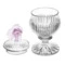 Конфетница на ножке Decor de table Париж Гингко 12,5х20 см, хрусталь, цветок розовый