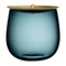 Банка для хранения с крышкой Nude Glass Берет d16хh15,4 см, стекло хрустальное, сине-зеленая